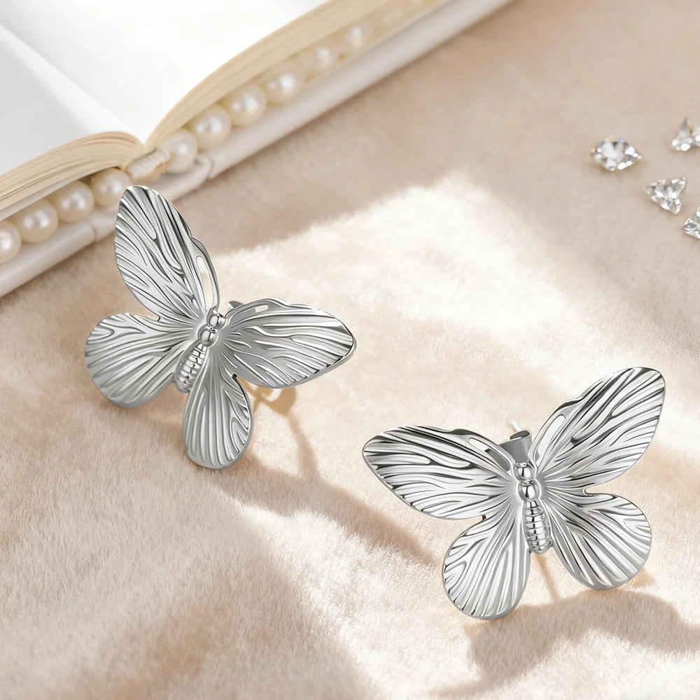 Boucles d'oreilles Papillon Or/Argent