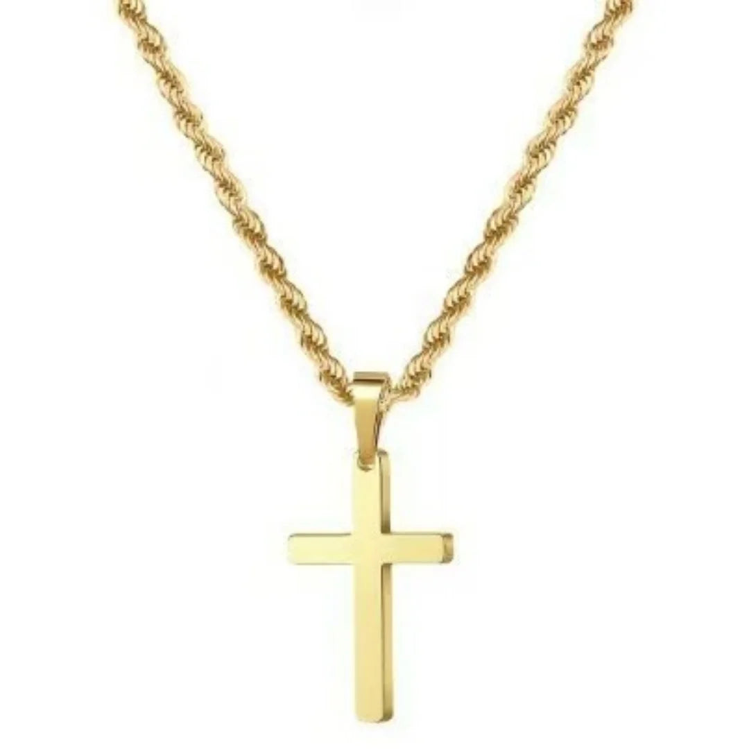 Collier Homme Pendentif Croix en or/Argent