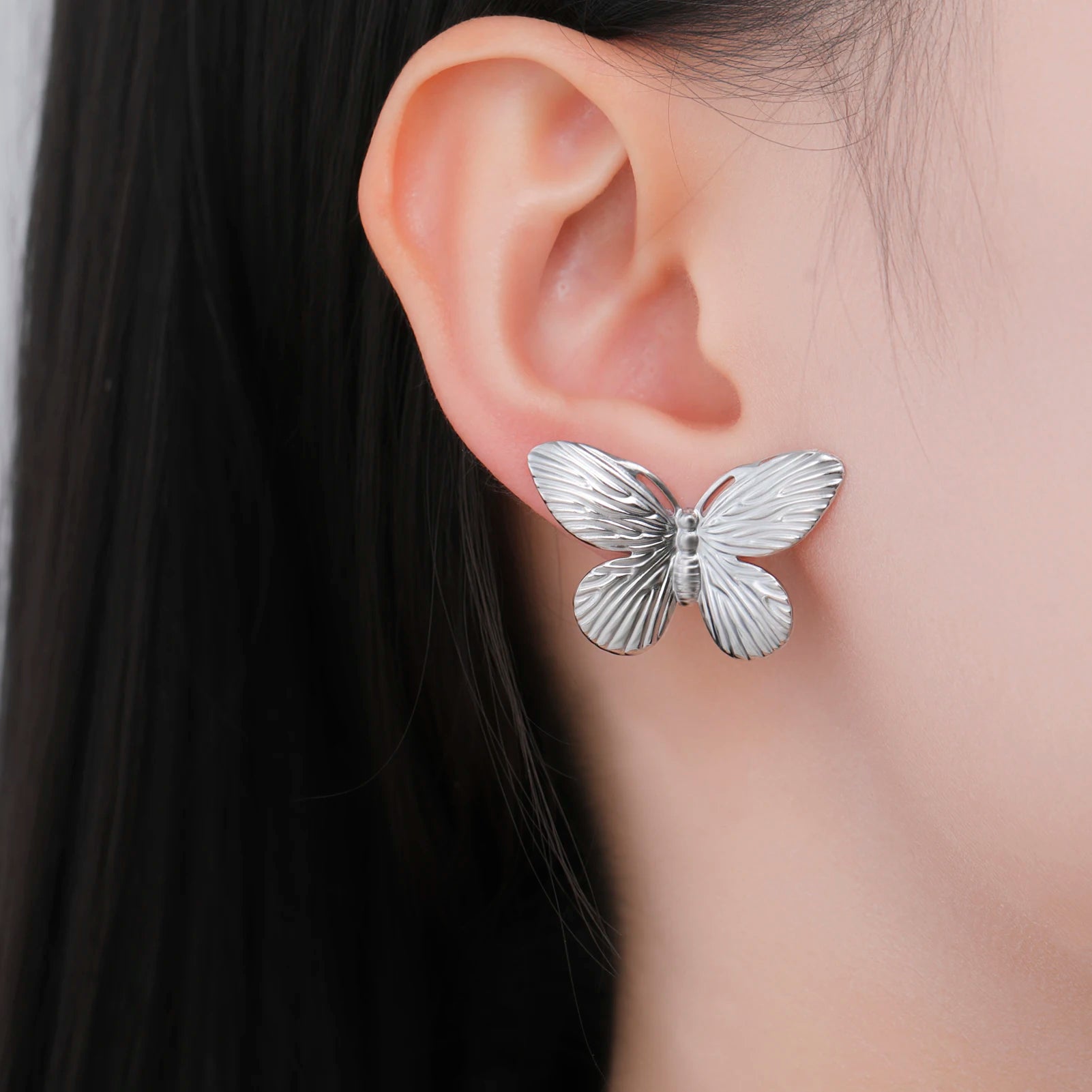 Boucles d'oreilles Papillon Or/Argent