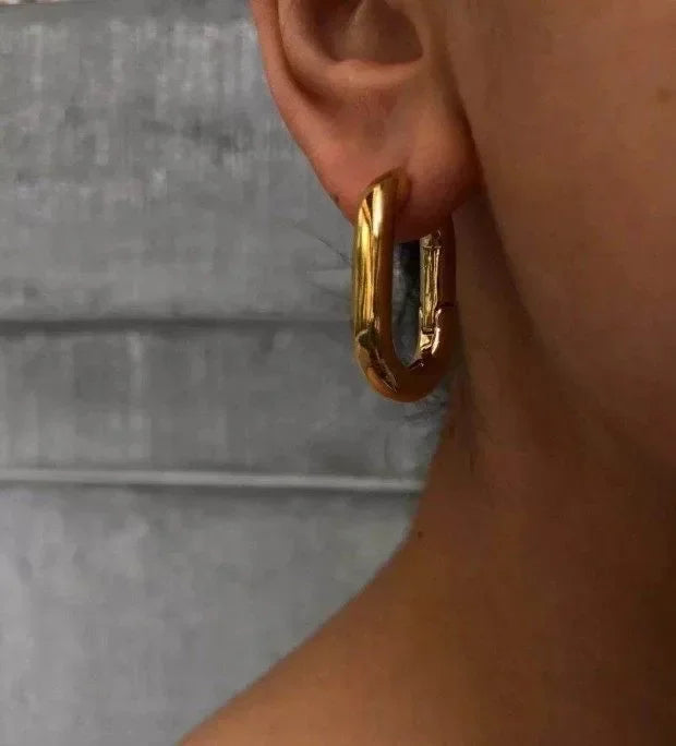 Boucles D'oreilles Ovale Or/Argent