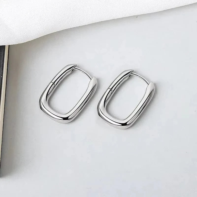 Boucles D'oreilles Ovale Or/Argent
