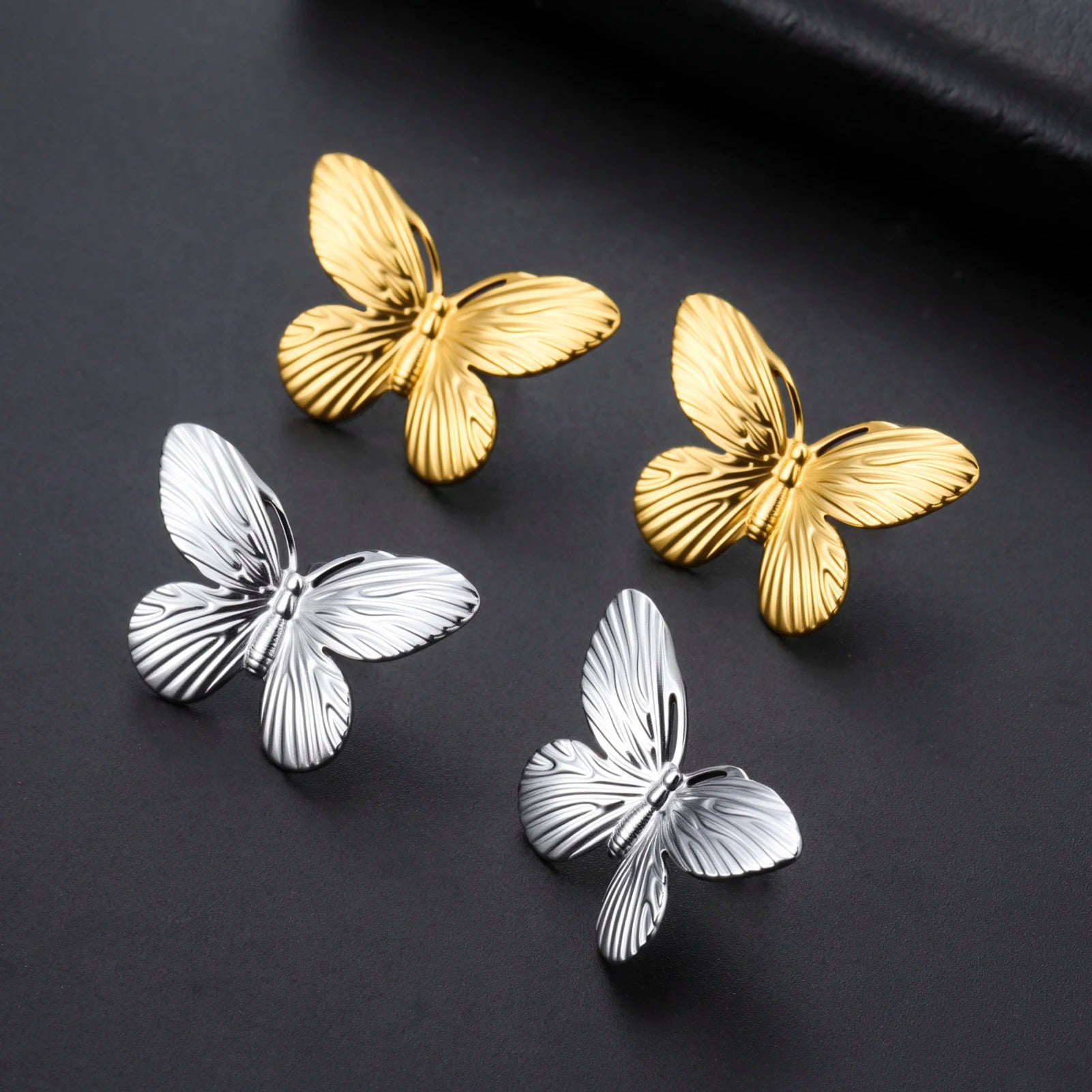 Boucles d'oreilles Papillon Or/Argent