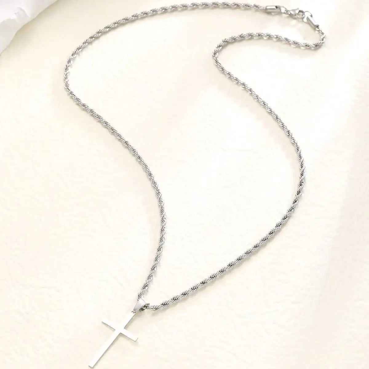 Collier Homme Pendentif Croix en or/Argent